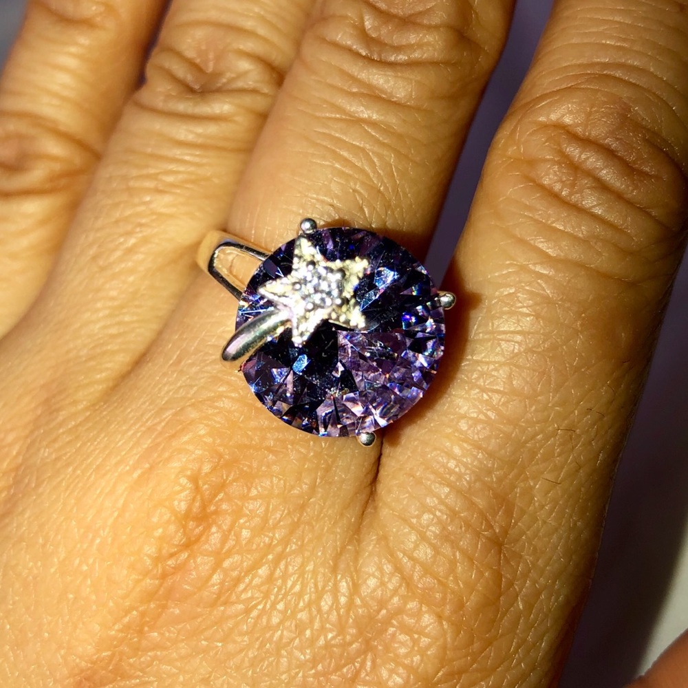 AUTHENTIC Amethyst Sterling Ring size 7.75